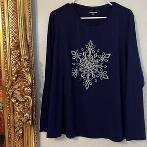 LANDS’END LONG SLEEVE COTTON TEE CREW NECK SIZE 1X‎ 16W-18W
